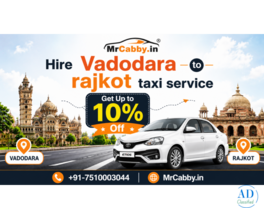 Hire Affordable Vadodara to Rajkot Taxi Service with MrCabby