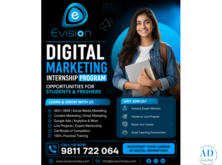 Digital Marketing Internship Program Opportunities for Students & Freshers