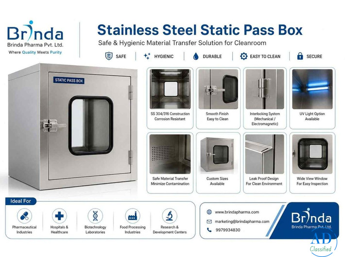 Buy Steel Static Pass Box for Cleanrooms at Best Price