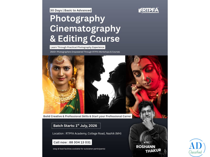 RTPFA - Roshann Thakur Photography & Filmmaking Academy |Call Now