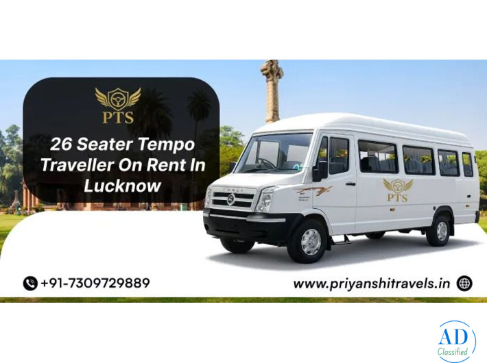 Book 26 Seater Tempo Traveller on Rent in Lucknow for Tours Trips