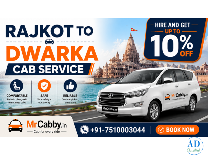 Book Rajkot to Dwarka Cab Service for Affordable Ride MrCabby