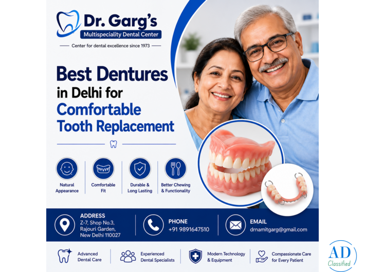 Best Dentures in Delhi for Comfortable Tooth Replacement