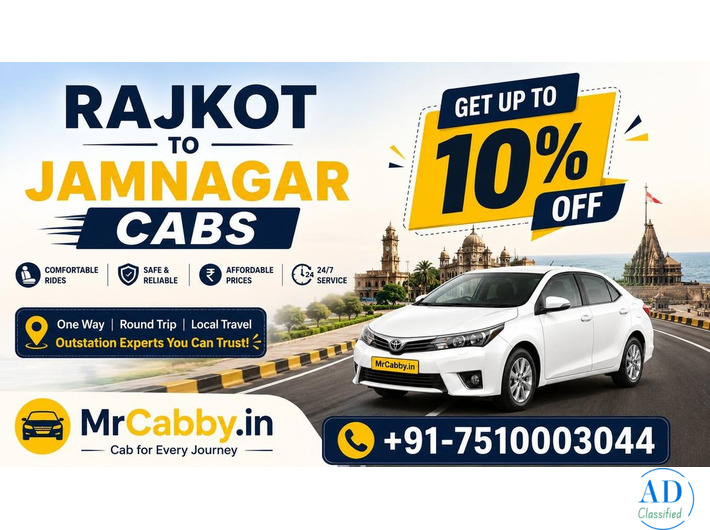 Book MrCabby Rajkot to Jamnagar Cab Service at Affordable Rates