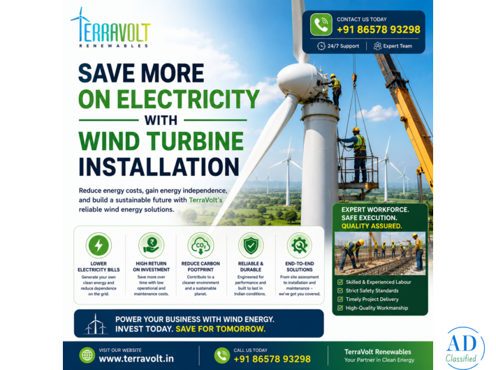 Save More on Electricity with Wind Turbine Installation