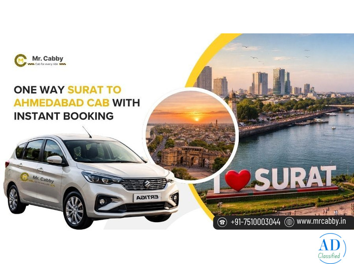 Book Surat to Ahmedabad Cab Online