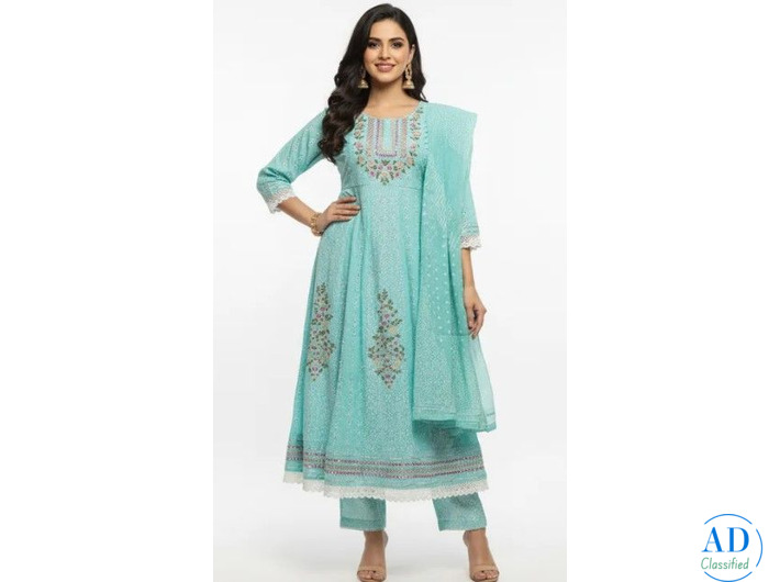 Aqua Blue Embroidered Suit Set – Gentle Colour, Strong Compliments