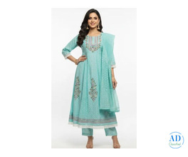 Aqua Blue Embroidered Suit Set – Gentle Colour, Strong Compliments