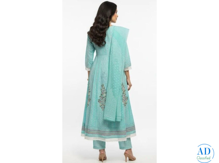 Aqua Blue Embroidered Suit Set – Gentle Colour, Strong Compliments