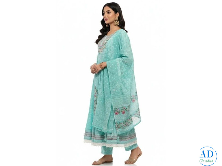 Aqua Blue Embroidered Suit Set – Gentle Colour, Strong Compliments
