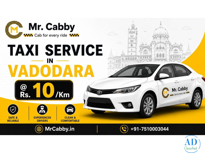 Hire Taxi Service in Vadodara for Airport, Local & Outstation Trips