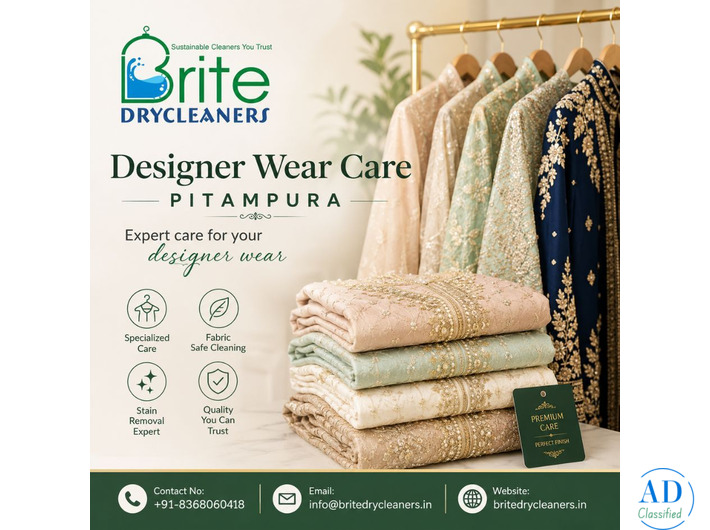 Trusted Designer Wear Care Pitampura | Brite Dry Cleaners