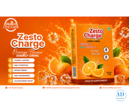 Orange Flavour Energy Drink with Zesto Charge Brand