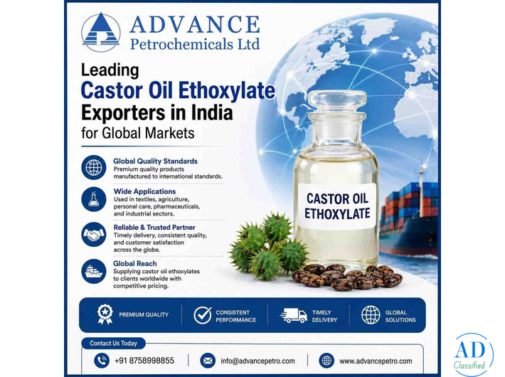 Leading Castor Oil Ethoxylate Exporters in India for Global Markets