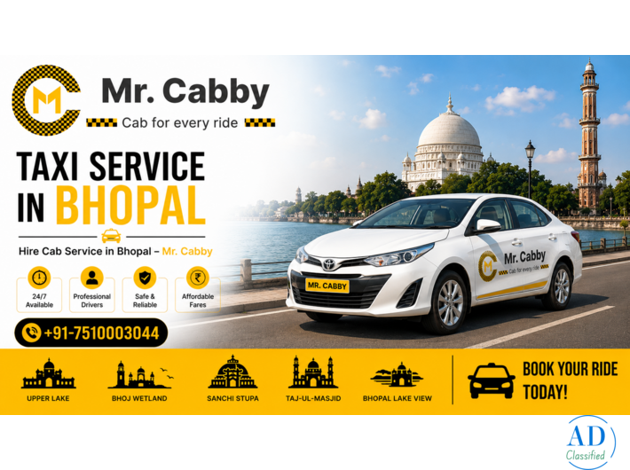 Hire Cab Service in Bhopal – 24/7 Safe Rides with Mr. Cabby