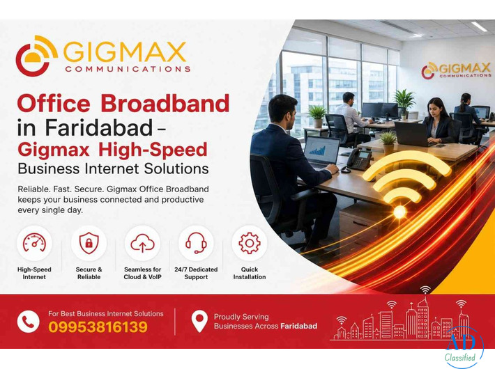 Office Broadband in Faridabad – Gigmax High-Speed Business Internet Solutions