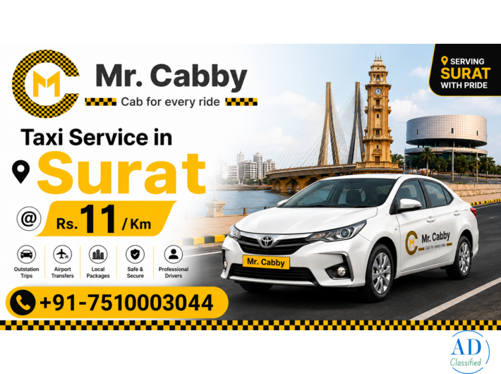 Mr. Cabby Taxi Service in Surat – Fast & Trusted Rides
