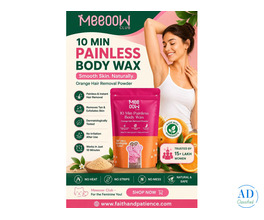 10-Minute Painless Body Wax – Herbal Orange Hair Removal Powder by Meeoow Club