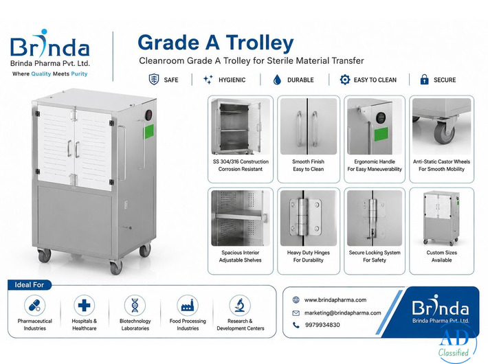 Clean room Equipment - Grade A Trolley Manufacturer