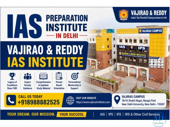 IAS Preparation Institute in Delhi - Vajirao & Reddy IAS Institute
