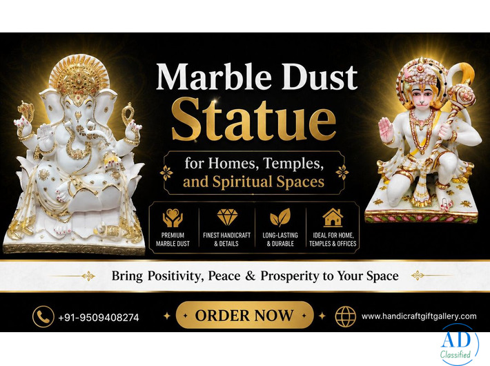 Marble Dust Statue for Homes, Temples, and Spiritual Spaces