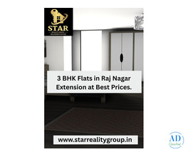 3 BHK Flats in Raj Nagar Extension at Best Prices.