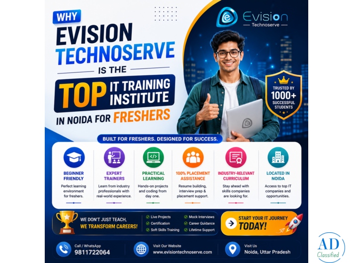 Why Evision Technoserve is the Top IT Training Institute in Noida for Freshers