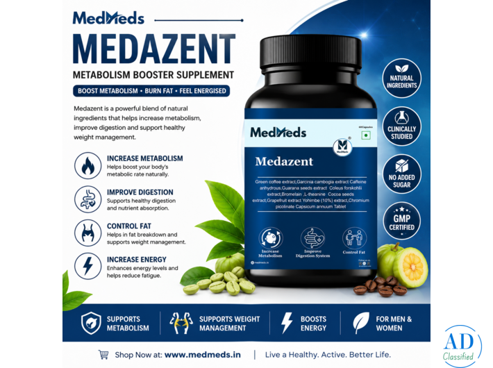 Medazent Metabolism Booster Supplement for Energy & Weight Management Support