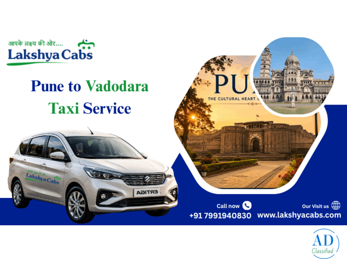 Pune to Vadodara Taxi Service for One-Way and Round Trips