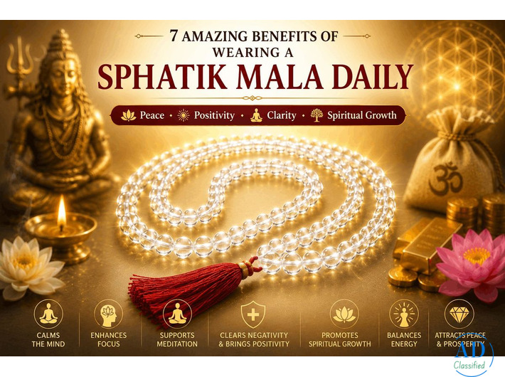 Natural Sphatik Crystal Mala – Prayer Beads for Peace and Positivity