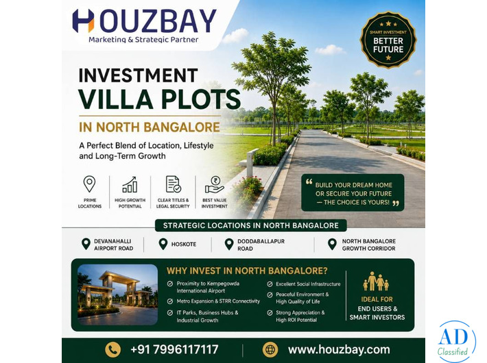 Houzbay Real Estate Consulting | Investment Villa plots in North Bangalore