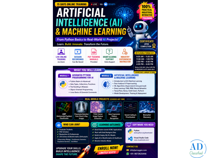 Artificial Intelligence (AI) & Machine Learning Industrial Training Program