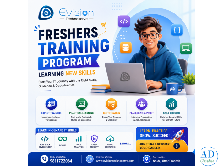 Freshers Training Program - Learning New Skills - Evision Technoserve