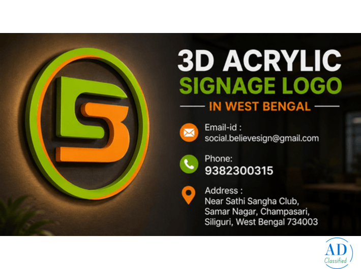 3D Acrylic Signage Logo in west bengal