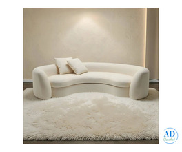 Luna Arc — Curved Bouclé Statement Sofa