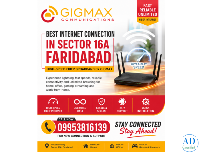 Internet Leased Line Provider in Faridabad Internet services  by Gigmax