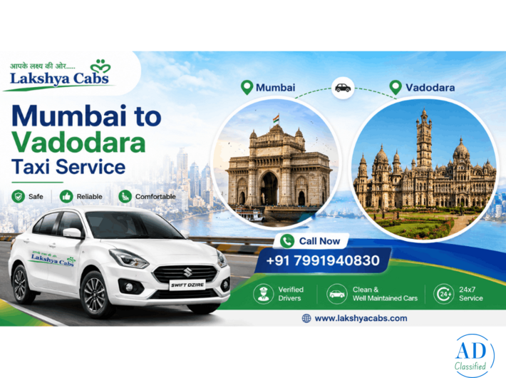 Mumbai to Vadodara Cab Service with Professional Drivers