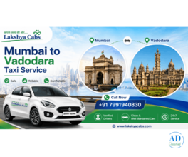 Mumbai to Vadodara Cab Service with Professional Drivers