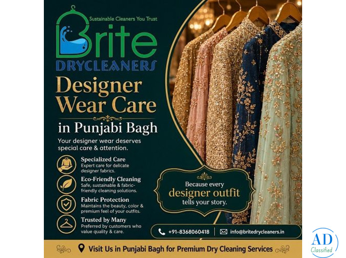 Best Designer Wear Care in Punjabi Bagh | Brite Drycleaners