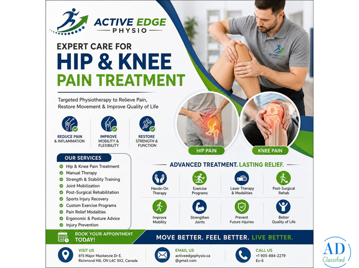 Hip and Knee Pain Treatment Richmond Hill - Active Edge Physio