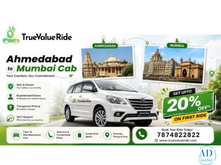 True Value Ride - Ahmedabad to Mumbai Taxi