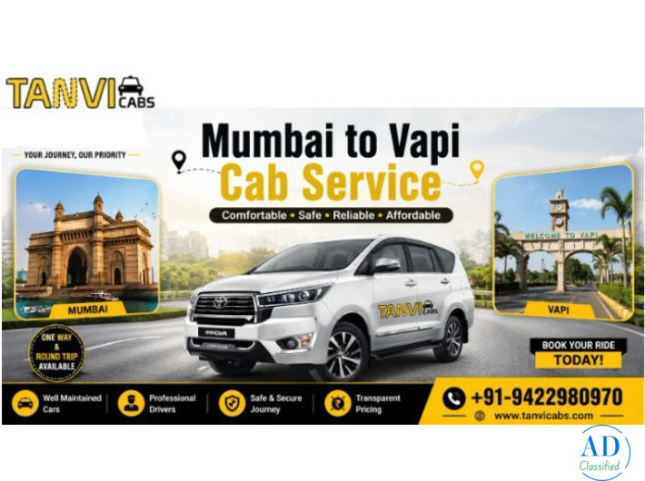 Mumbai to Vapi Taxi Service - Tanvi Cabs