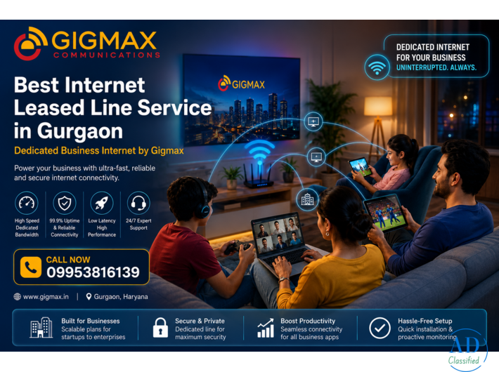 Best Internet Leased Line Service in Gurgaon Dedicated Business Internet by Gigmax