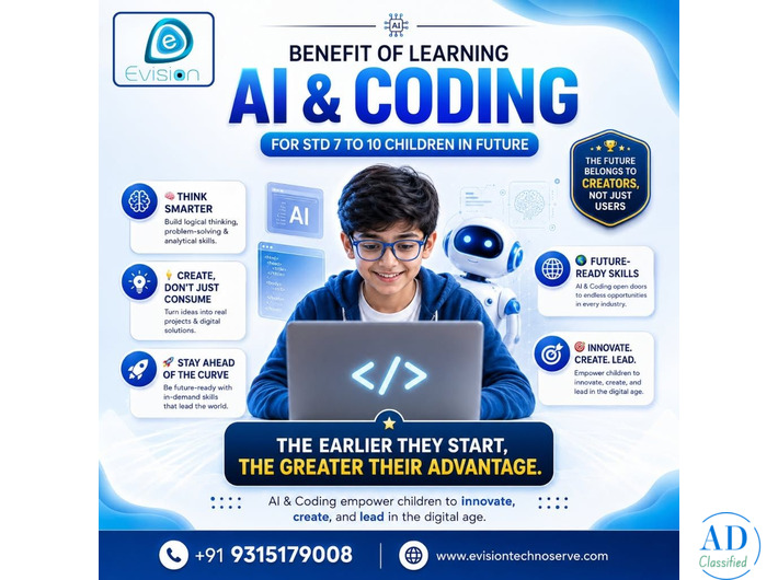 Benefit of Learning AI & Coding for Std 7 to 10 Children in Future