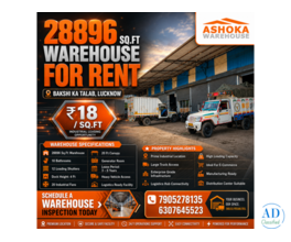 Big Warehouse Lucknow Rental |   Sq Ft Industrial Facility Available