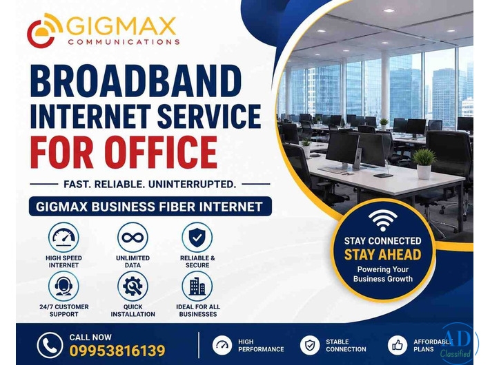 Broadband Internet Service for Office Gigmax Business Fiber Internet