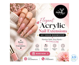 Hello All Salon – Acrylic nail extension at home in Delhi