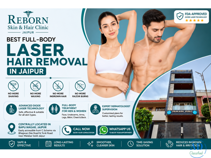 Full Body Laser Hair Removal in Jaipur for Long-Lasting Results