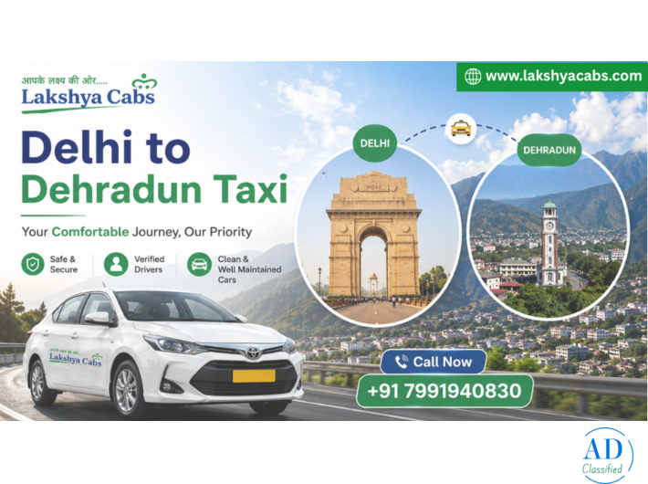 Delhi to Dehradun Cab Service for One-Way & Round Trips