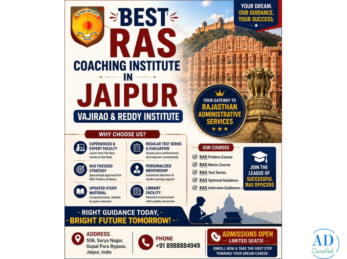 Best RAS Coaching Institute in Jaipur | Vajirao & Reddy Institute